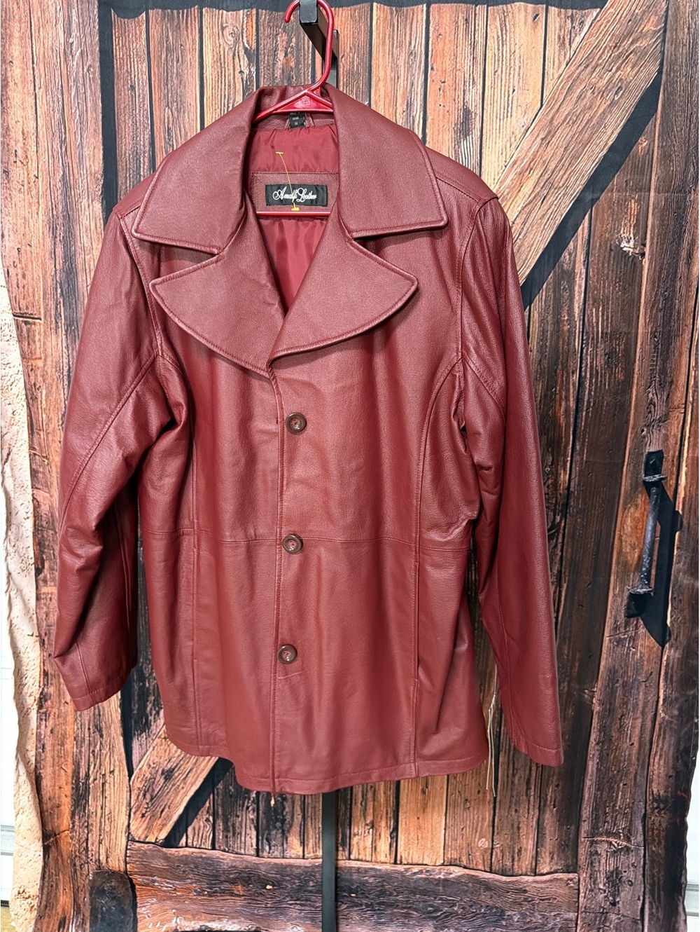Amalia Leather Burgundy Genuine Leather Jacket Size IX